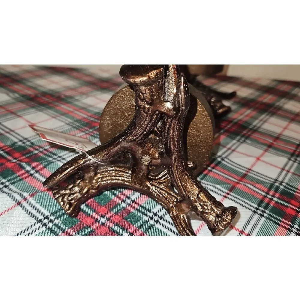 Holiday Designs Bronze Metal Antler Candle Holders - Set Of 2